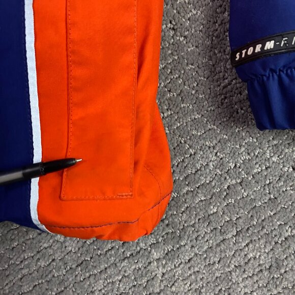 Vintage 90s Nike Storm Fit Running Jacket Mens Medium Weather Blue Orange Vented - Picture 5 of 15